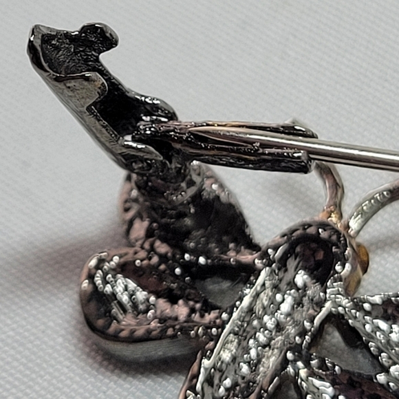 Vintage Butler Aurora Borealis rhinestone dragonfly brooch pin silver tone - Picture 11 of 11